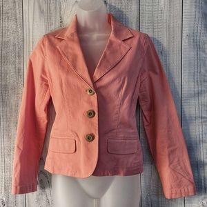 Talbots Pink Denim-like Blazer EUC